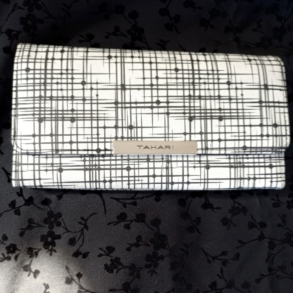 Tahari Black and White Women's Clutch